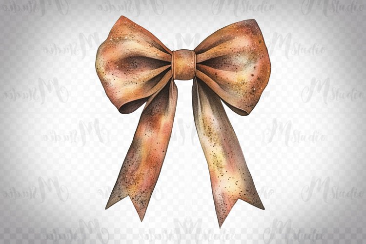 Brown coquette bow, Clipart PNG, Sublimation Design.