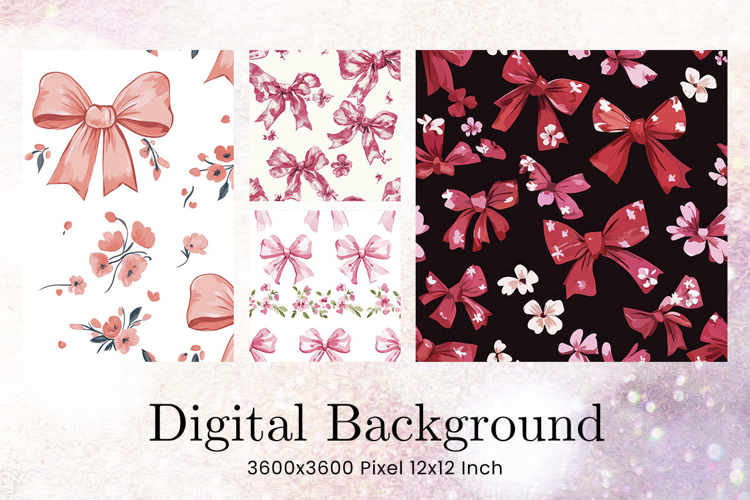 Bow Ribbon Background Bow Digital Paper Pattern Wallpaper