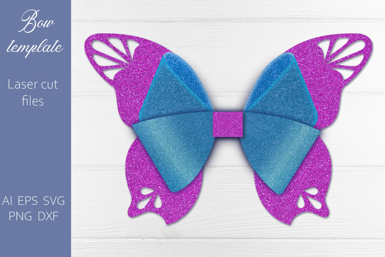 Butterfly hair bow svg, Laser cut accessories