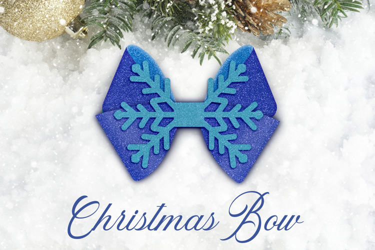 Christmas snowflake bow svg, 3d wihter decoration laser
