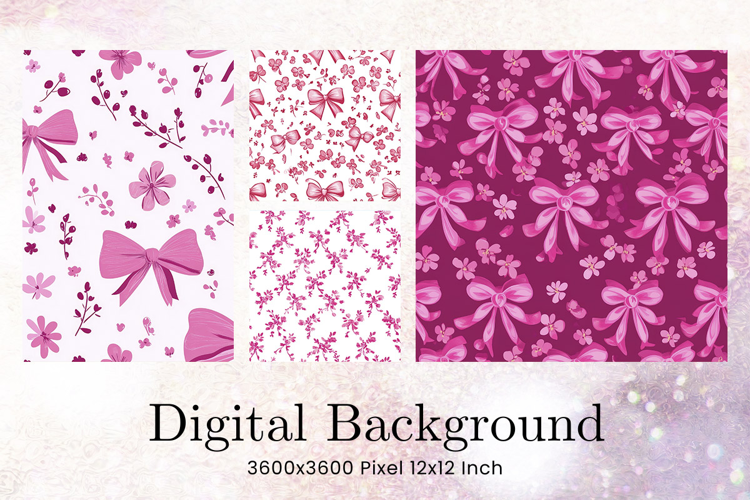 Bow Ribbon Background Bow Digital Paper Pattern Wallpaper