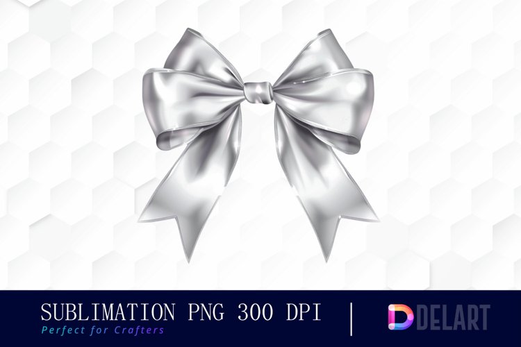 Bow and Silver Bow Watercolor Clipart example image 1