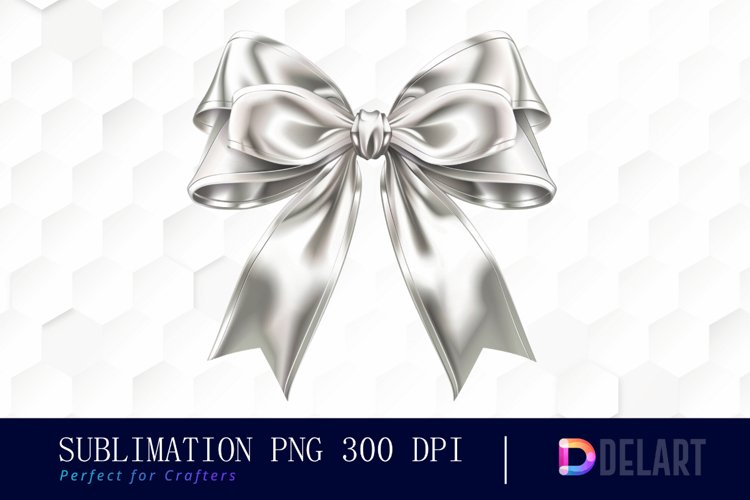 Bow and Silver Bow Watercolor Clipart example image 1