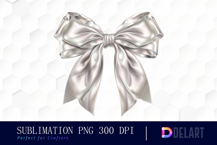 Bow and Silver Bow Watercolor Clipart example image 1