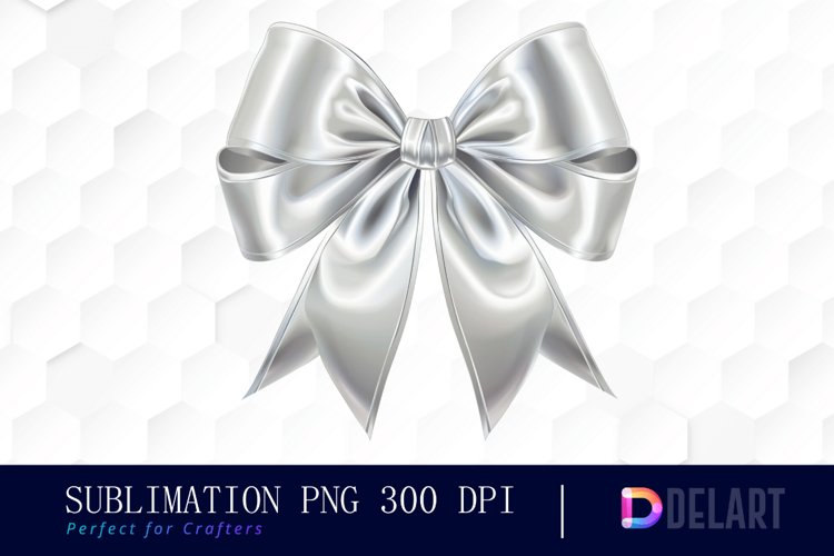 Bow and Silver Bow Watercolor Clipart example image 1