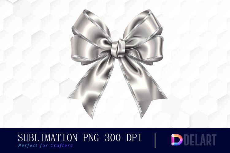 Bow and Silver Bow Watercolor Clipart example image 1