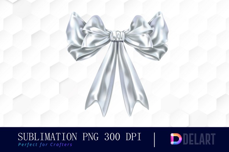 Bow and Silver Bow Watercolor Clipart example image 1