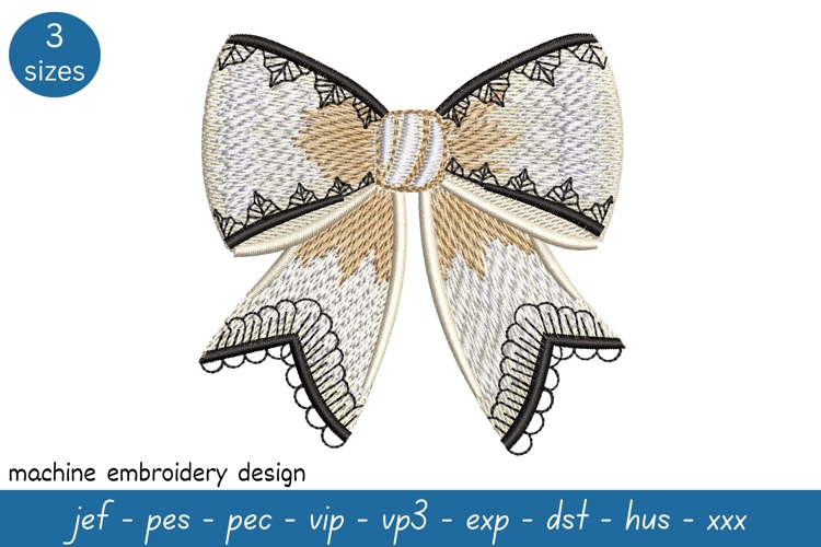 Bow Embroidery Design - Machine Embroidery