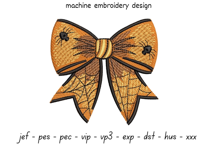 Halloween Bow Embroidery Design - Machine Embroidery