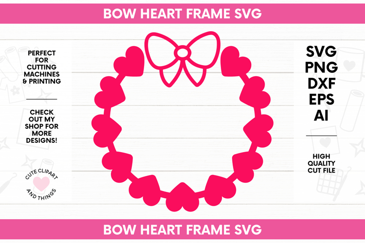Frame SVG | Bow Frame SVG | Heart Frame