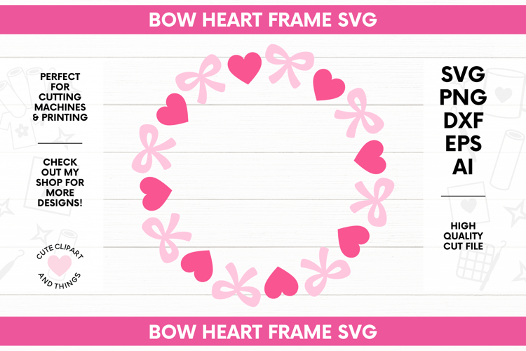 Frame SVG | Bow Frame SVG | Heart Frame