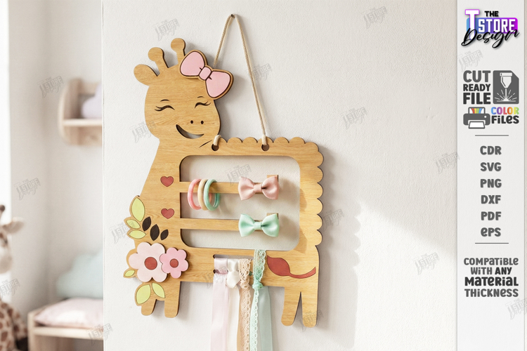Baby Bow Holder Laser Cut | Hair Accessory Organizer SVG