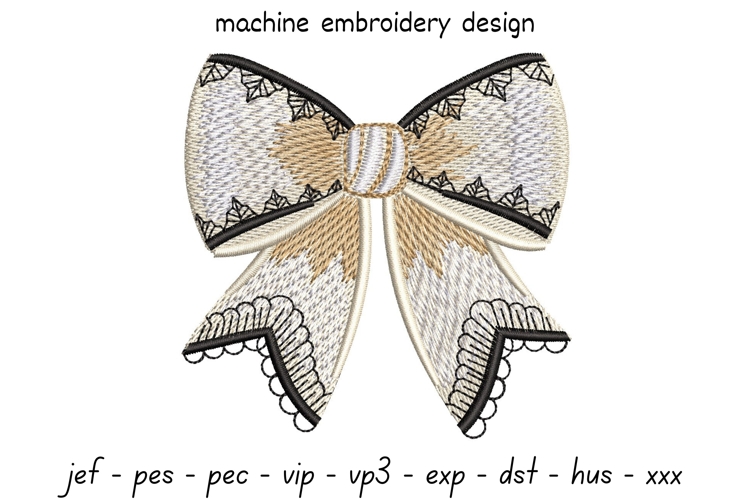 Bow Embroidery Design - Machine Embroidery
