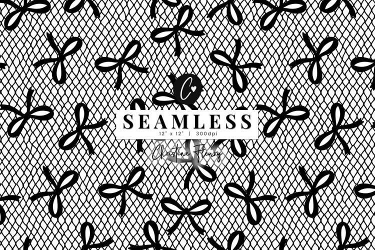Seamless Bow Lace Pattern | Halloween PNG