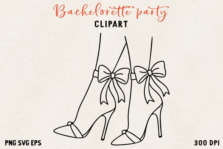 Bachelorette Party Line Art Clipart Bride SVG PNG EPS