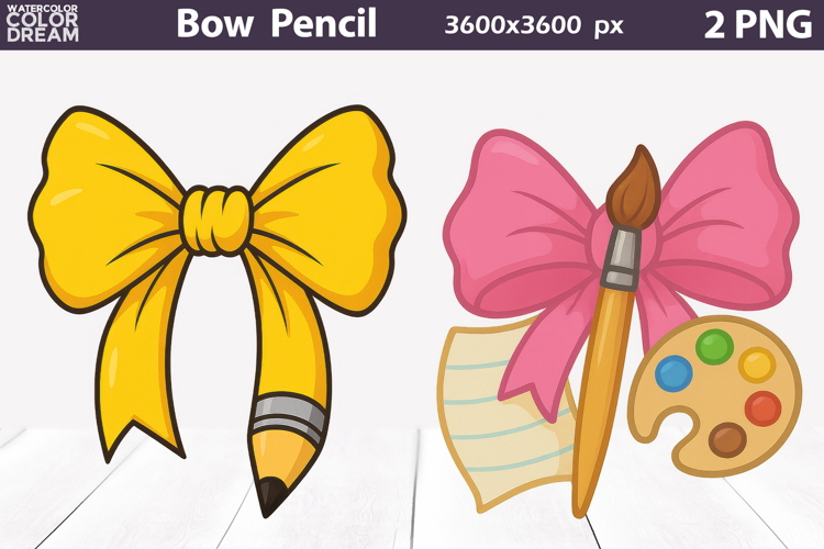 Bow Pencil Clipart | Teacher Pencil Sublimation