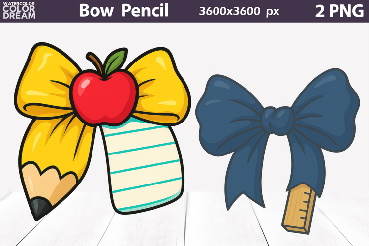 Bow Pencil Clipart | Teacher Pencil Sublimation