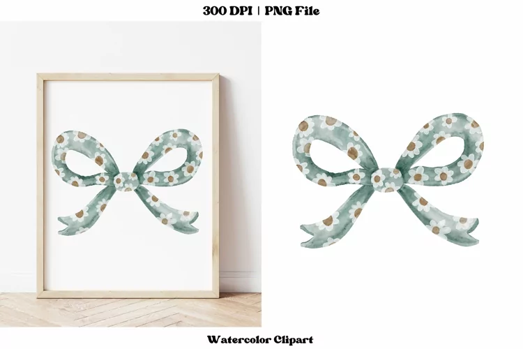 Bow Png | Blue Bow Sublimation | Watercolor Bow Clipart Blue