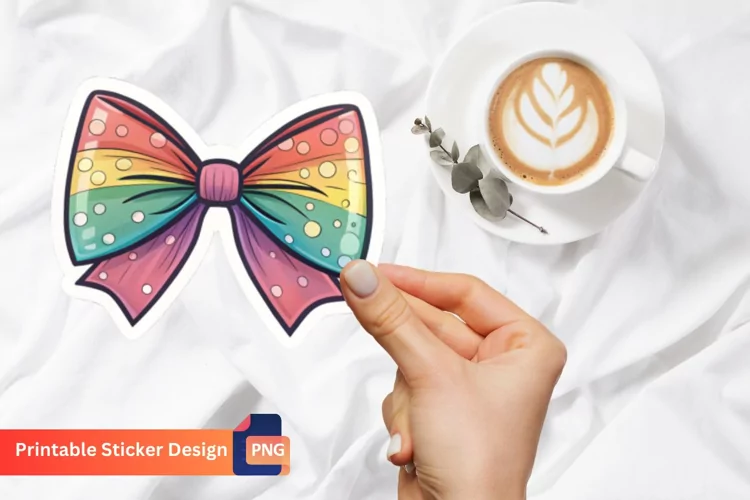 Bow Sticker, Decorative Bow Sticker, Pastel Bow Sticker