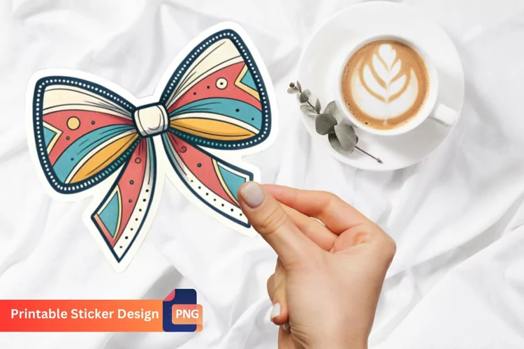 Bow Sticker, Decorative Bow Sticker, Pastel Bow Sticker