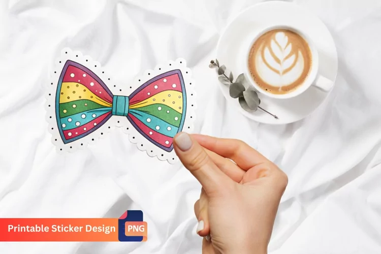 Bow Sticker, Decorative Bow Sticker, Pastel Bow Sticker