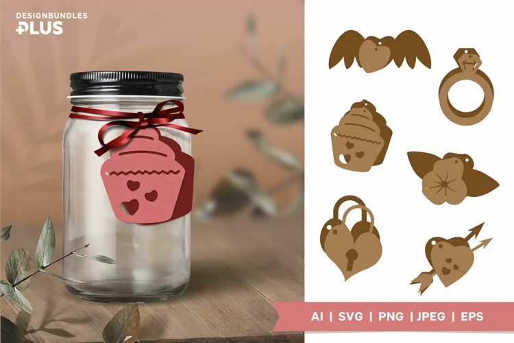Cute Two Layer Gift Tag SVG Paper Cutting Set