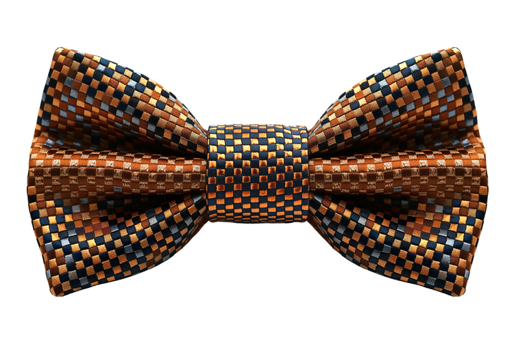 Plaid bow tie isolated on white background