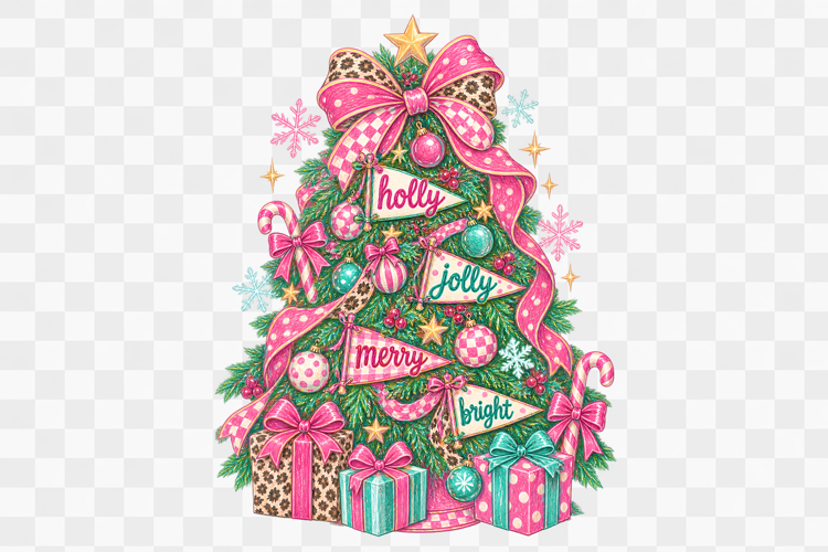 Christmas Tree Clipart Pink Pennant Flag png design