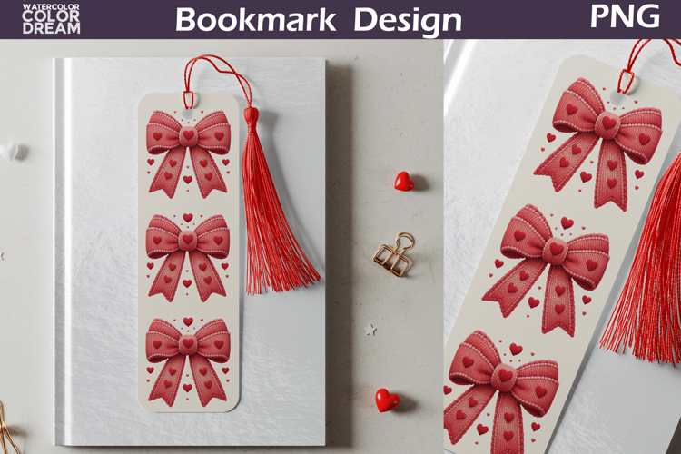 Valentine Bow Bookmarks | Love Heart Bookmark