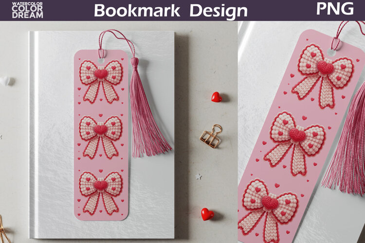 Valentine Bow Bookmarks | Love Heart Bookmark example image 1
