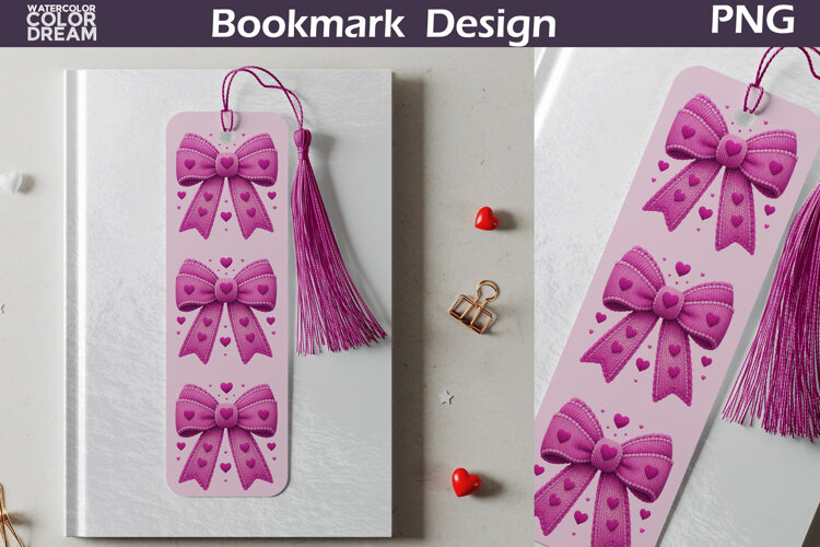 Valentine Bow Bookmarks | Love Heart Bookmark example image 1