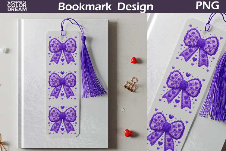 Valentine Bow Bookmarks | Love Heart Bookmark example image 1