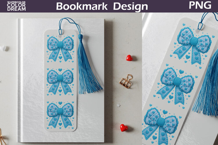 Valentine Bow Bookmarks | Love Heart Bookmark example image 1