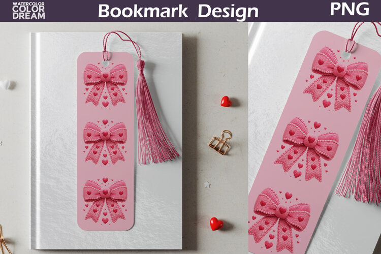 Valentine Bow Bookmarks | Love Heart Bookmark example image 1