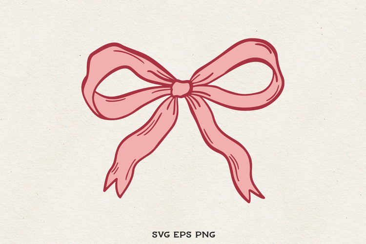 Bow Clipart SVG PNG EPS | Coquette Ribbon Illustration