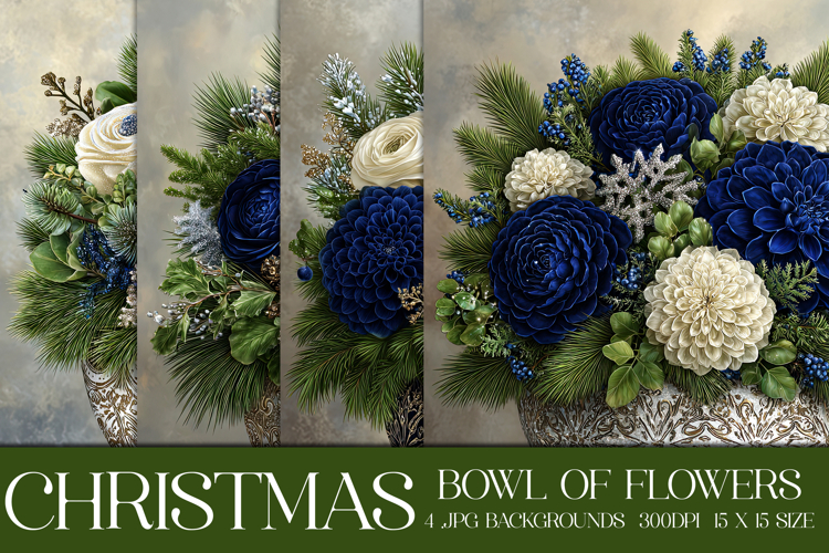 Christmas Background, Christmas Floral Bowl Backgrounds, s1
