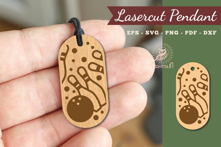 Bowling Lasercut Pendant example image 1
