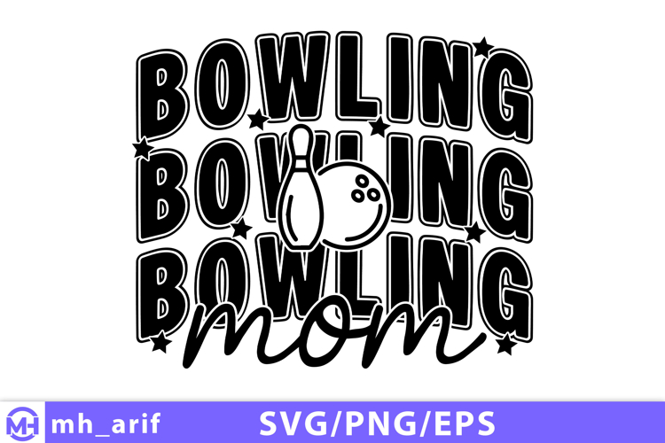 Bowling mom t shirt design unique graphic for apparel