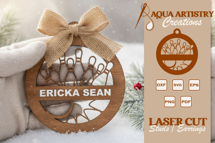 Bowling Ornament Laser Cut File Template