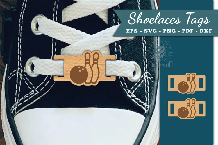 Bowling Shoelaces Tags Laser Cut SVG