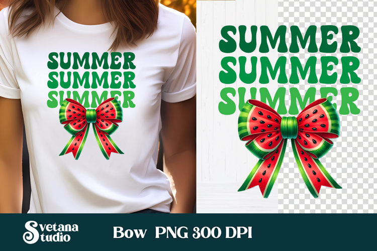 Summer watermelon bow clipart PNG | Summer sublimation