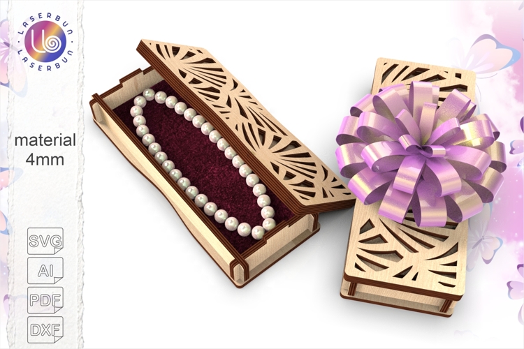 Gift Box SVG With Floral Lid Cutout 4mm Laser Cut File