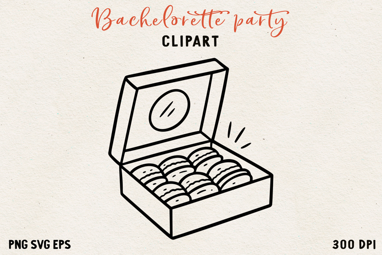 Bachelorette Party Line Art Clipart Bride SVG PNG EPS