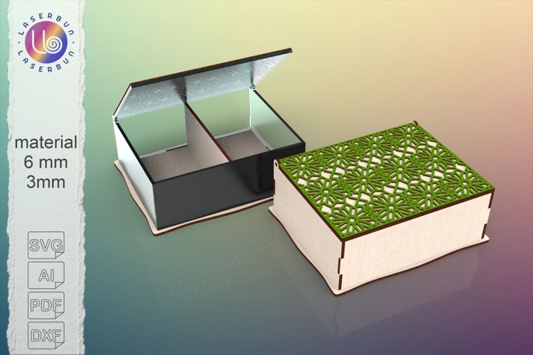 Storage Box With Ornamental Lid, Two Layer Arabic Pattern