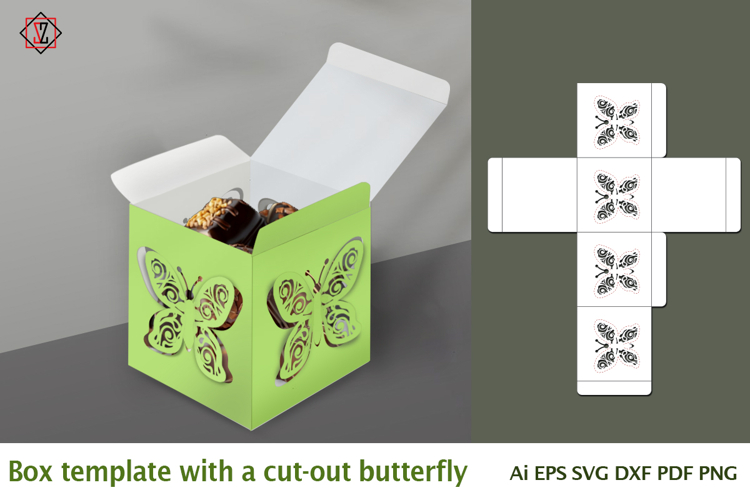 Butterfly cutout box template
