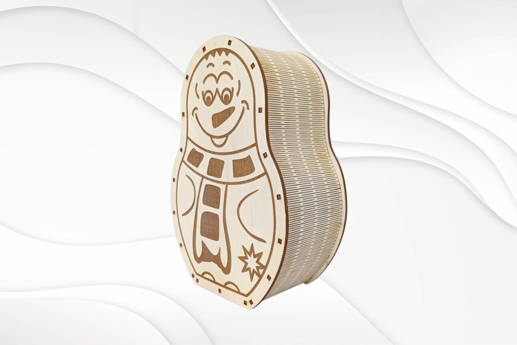 Christmas Snowman Coin Box, laser cutting model, piggy bank example image 1