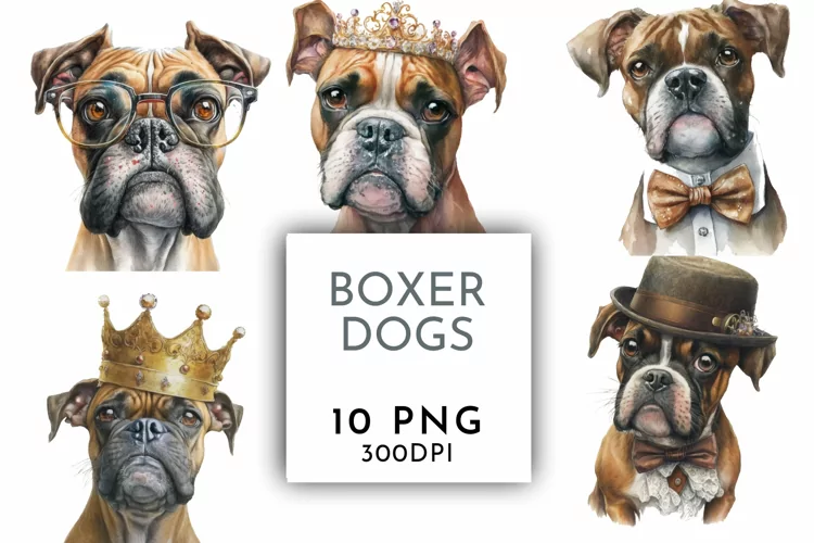 Boxer Dog | Watercolour Clipart PNG
