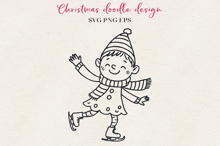 Hand-Drawn Christmas Character | Festive Ink Art SVG PNG EPS