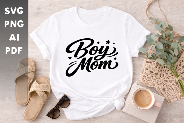 Boy Mom SVG Cute Mother of Boys Shirt Design