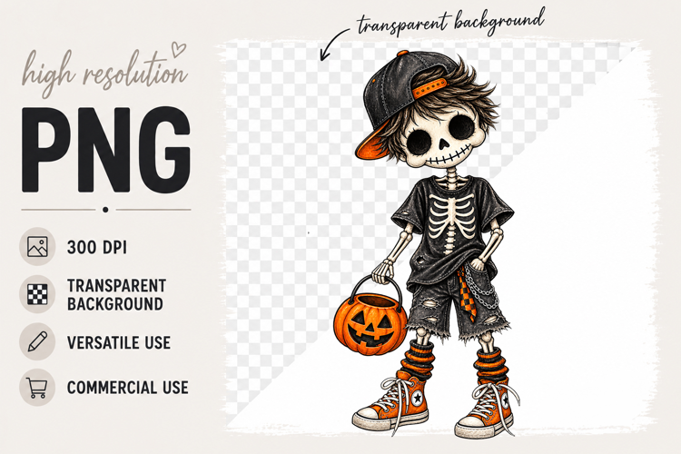 Boy Halloween png, Kids Halloween Skeleton clipart